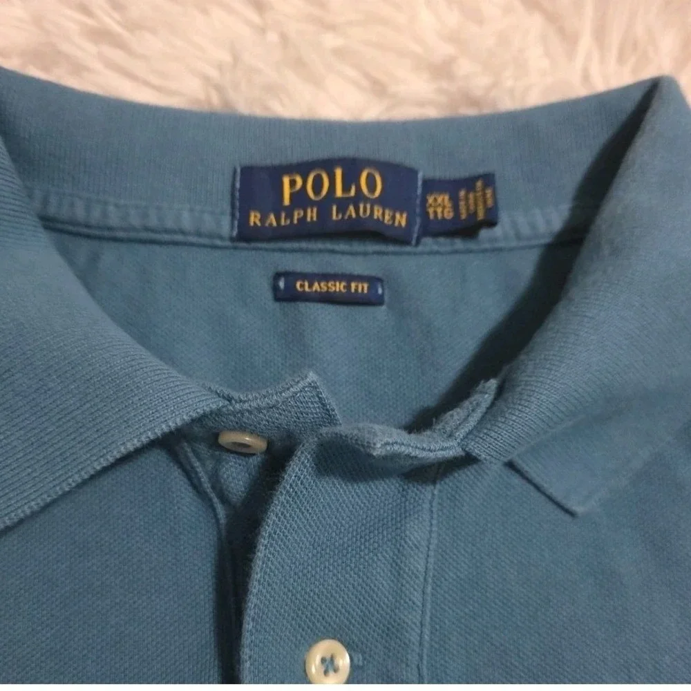 Polo Ralph Lauren Polo Shirt Mens 2XX Short‎ Sleeve Blue Casual Preppy Classic